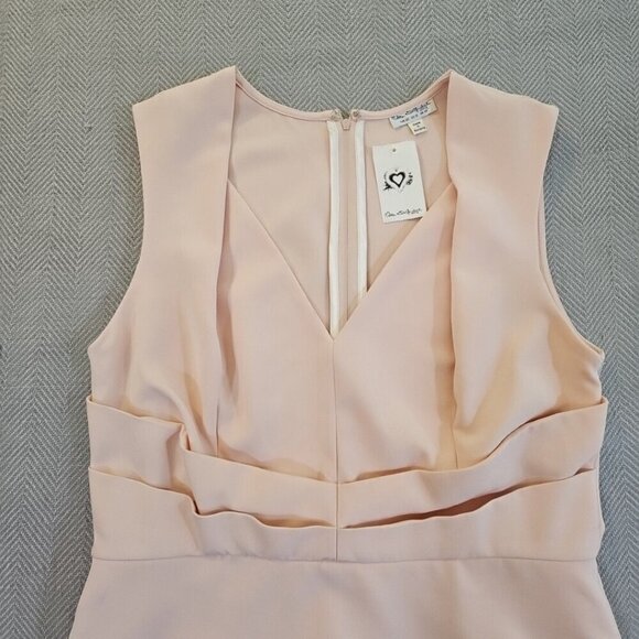 Miss Selfridge Bodycon Peplum Dress Women's Size 10 Peach Zip Back NWT NEW - Picture 4 of 12